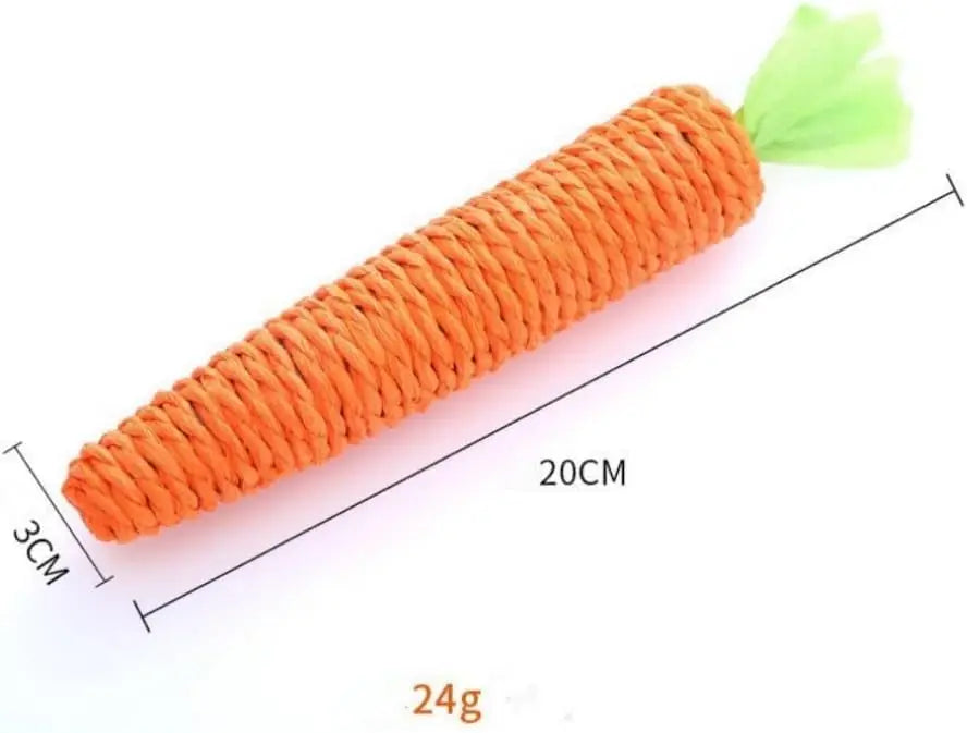 Cat toys self-entertainment carrot teething and cat teasing sticks, bite-resistant and scratch-resistant teething and clawing <strong>Felgekleurde Wortel Vorm</strong> - product feature