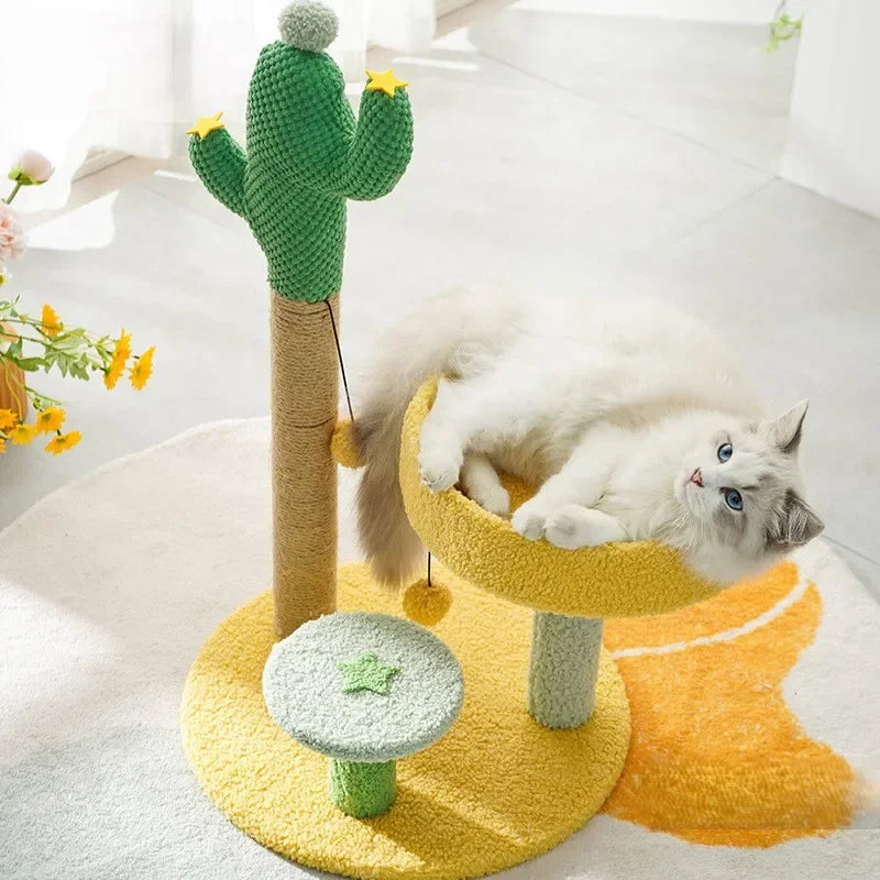 Cactus Cat Climbing Frame Sisal Pole Grinding Claw Artifact Cat Nest and Jumping Platform Toy Winter Cat Scratching Board - high-quality product
