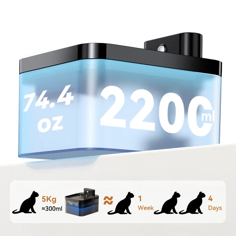 Wireless Automatic Cat Water Fountain 2600mAh Pet Water Dispenser For Dog Cat Infrared Sensor Smart Pet Drinkier Fountain Drie slimme modi - product feature