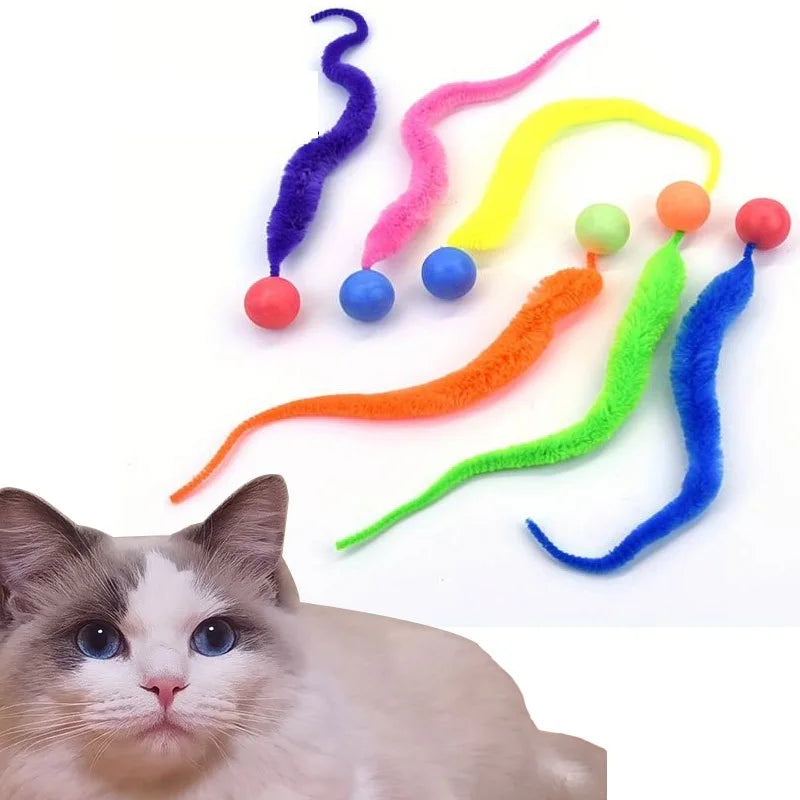 Cat Interactive Toys Tickle Cat Colorful Bouncing Ball Pet Supplies Puzzle Teasing Indoor Cat Worm Caterpillar Elastic Toy - high-quality product