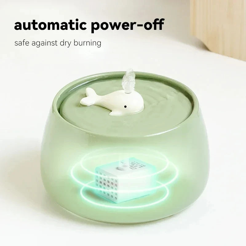 1.3 L Ceramic Cat Water Fountain USB Charging Pet Water Feeders Dogs Automatic Circulating Filtration Flow Water Dispenser Multi-laag filtratiesysteem - product feature