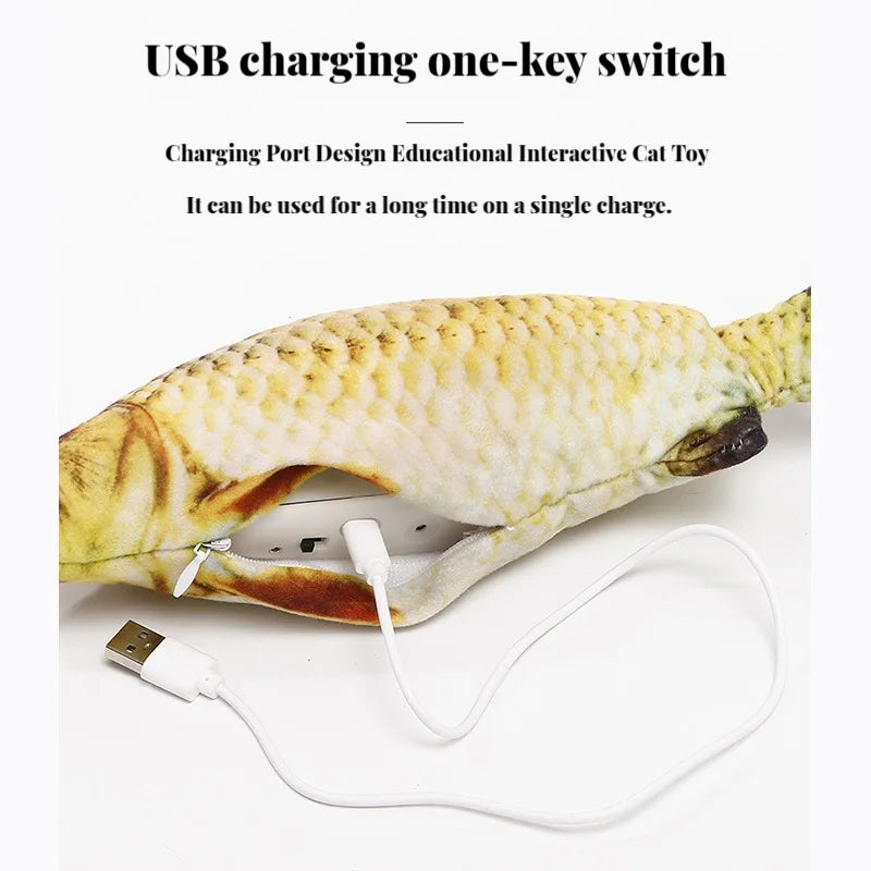 Electric Cat Toy Fish Pet Cat Toys Simulation Fish Swing Kitten Dance Fish Toy Funny Cats Chewing Playing Supplies USB Charging USB-oplaadbaar - product feature