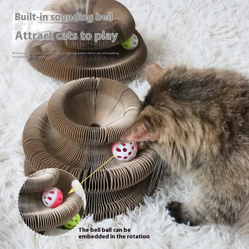 Folding Organ Cat Scratch Board, Magnetic Cat Scratch Board, Wear-resistant and Scratch-resistant Bell Cat Scratch Board - high-quality product