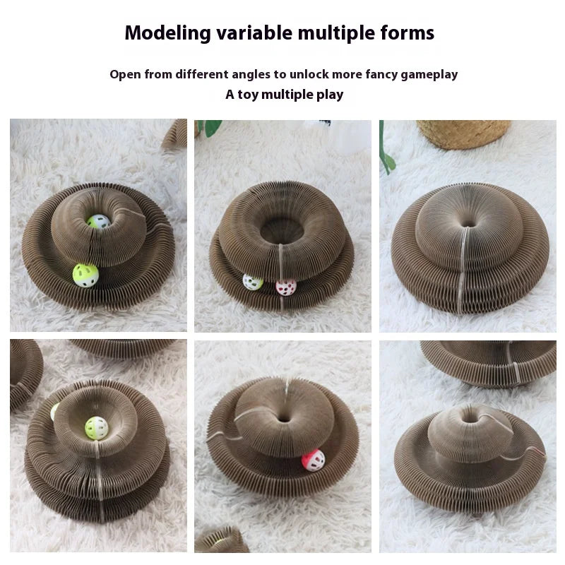 Folding Organ Cat Scratch Board, Magnetic Cat Scratch Board, Wear-resistant and Scratch-resistant Bell Cat Scratch Board Magnetisch Vouwbaar Design - product feature