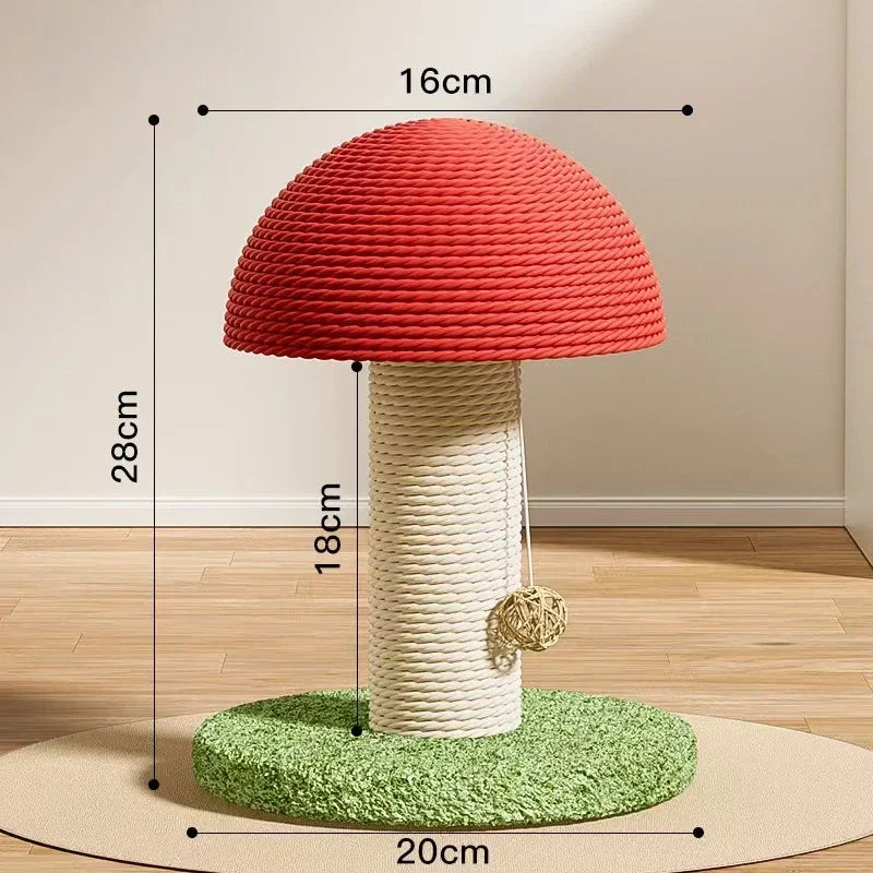Red Mushroom Cat Climbing Frame Sisals Kitten Scratch Pole Wear Resistant Kitty Toys Anti Cats Scratching Household Furniture Stijlvolle Decoratie - product feature