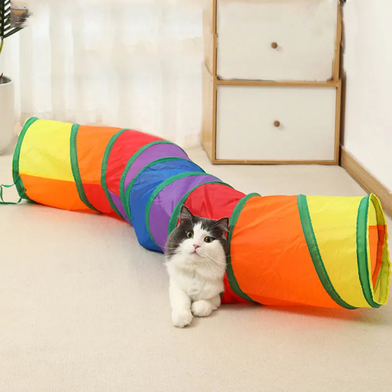 Cat Tunnel Foldable Cat Tunnel Pet Supplies Cat S T Y Pass Play Tunnel Cat Toy Breathable Drill Barrel for Indoor loud paper - high-quality product