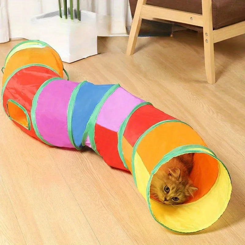 Cat Tunnel Foldable Cat Tunnel Pet Supplies Cat S T Y Pass Play Tunnel Cat Toy Breathable Drill Barrel for Indoor loud paper Opvouwbaar en draagbaar - product feature