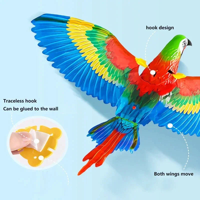 Simulation Bird Interactive Cat Toys Electric Hanging Eagle Flying Bird Cat Teasering Play Cat Stick Scratch Rope Pet Toys Lichtgevende rode ogen - product feature