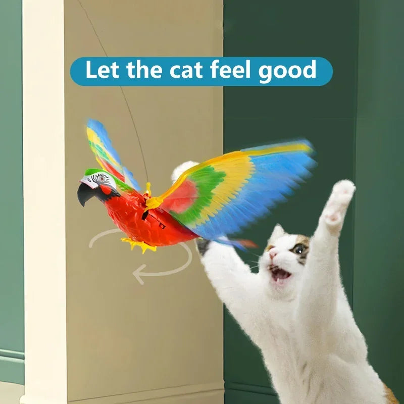 Simulation Bird Interactive Cat Toys Electric Hanging Eagle Flying Bird Cat Teasering Play Cat Stick Scratch Rope Pet Toys - high-quality product